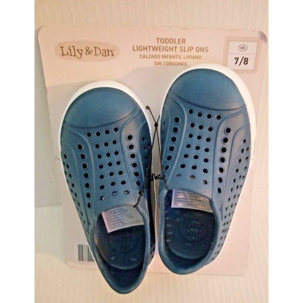 Toddler Slip-On Shoes Size 7/8 Navy Blue New Easy On Everyday Casual